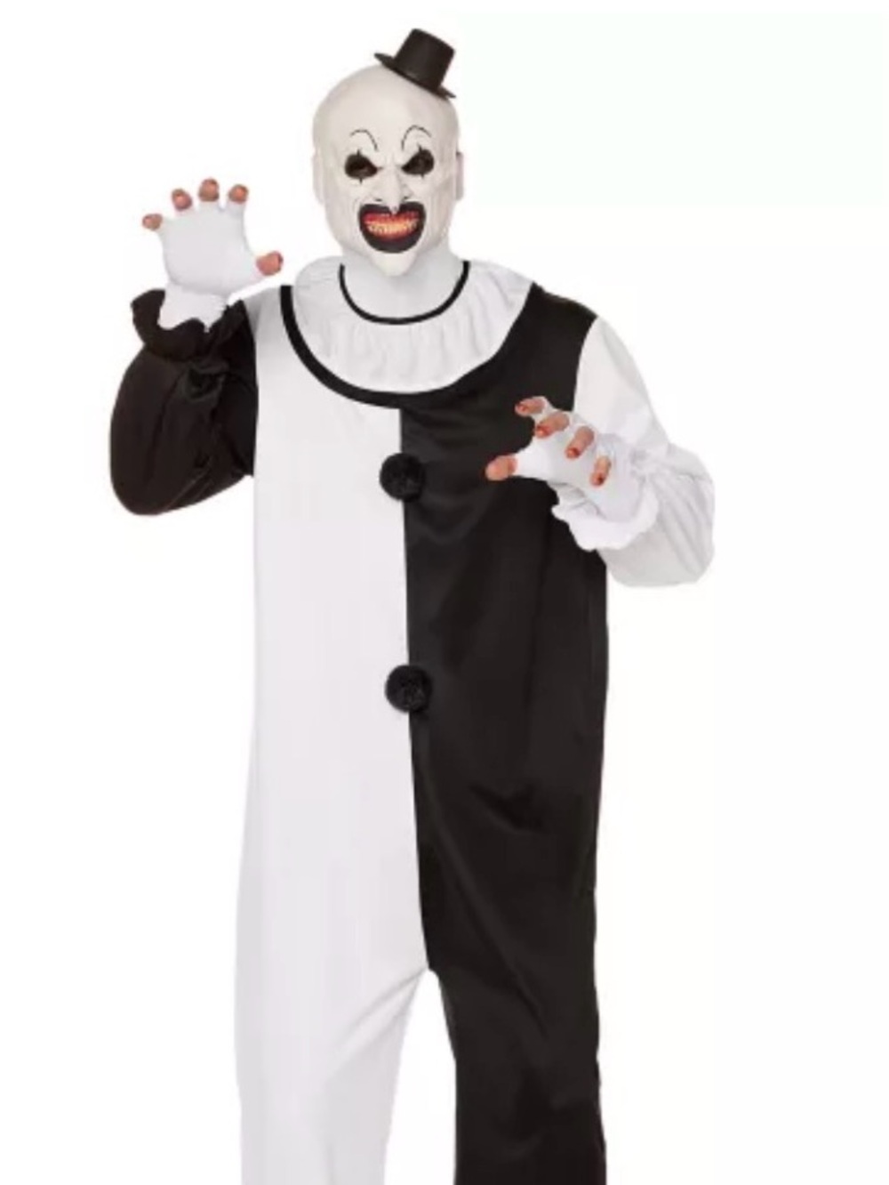 Spirit Halloween Adult Art the Clown Terrifier Black And White Costume Size L/XL